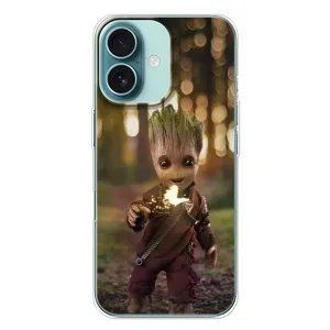 Чехол МАРВЕЛ для Айфон 16 Плюс (AlphaPrint) (I am Groot)