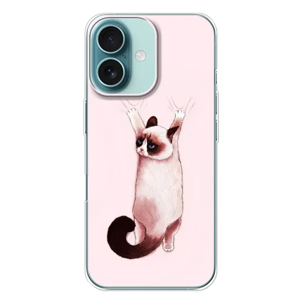Чехол с принтом «Котик падает» для iPhone 16 Plus