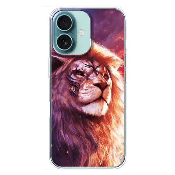 Чехол с принтом «Красочный Лев» для iPhone 16 Plus Чехол с принтом «Красочный Лев» для iPhone 16 Plus