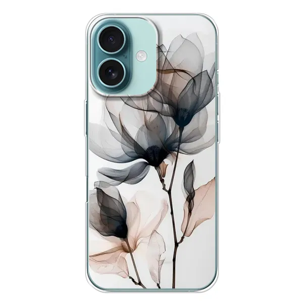 Чохол з принтом «Квіти на білому» для iPhone 16 Plus