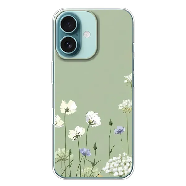 Чохол з принтом «Квіти на зеленому» для iPhone 16 Plus