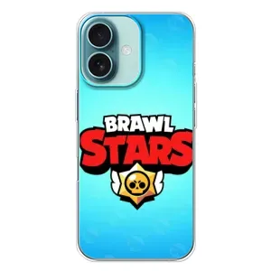 Чехлы Brawl Stars для iPhone 16 Plus (AlphaPrint) (Лого Бравл Старс)