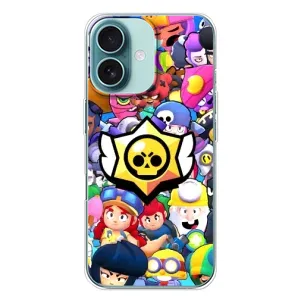 Чехол для iPhone 16 Plus Бравл Старс (VPrint) (Лого Brawl Stars)