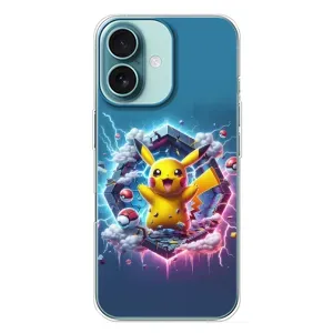 Чохол з Пікачу на iPhone 16 Plus (Лого Пікачу)