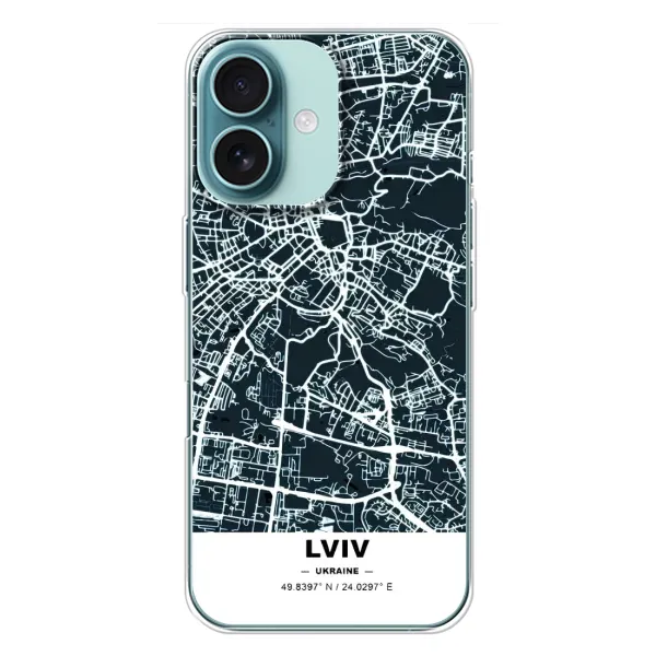 Чехол с принтом «Львов» для iPhone 16 Plus