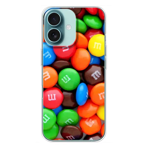 Чехол с принтом «MM's» для iPhone 16 Plus