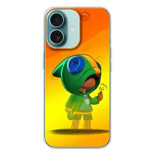 Чехол для iPhone 16 Plus Бравл Старс (VPrint) (Мальчик Леон)