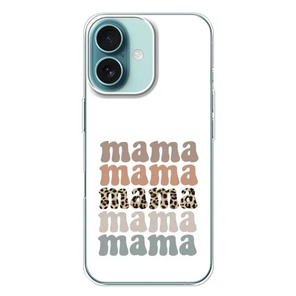 Чехол с принтом «Текстовый коллаж мама» для iPhone 16 Plus Чехол с принтом «Текстовый коллаж мама» для iPhone 16 Plus