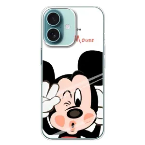 Эксклюзивный чехол для iPhone 16 Plus (AlphaPrint - Мультяшные) (Маус Микки)
