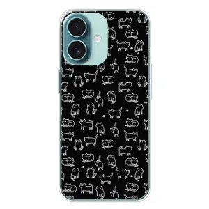 Чехол с принтом для iPhone 16 Plus (AlphaPrint) Модные коты (Меленькие котики)