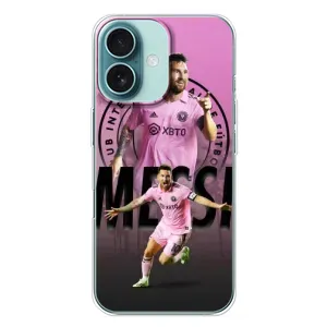 Чехлы для Айфон 16 Плюс - Лео Месси Маями (Messi Miami)