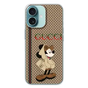 Чехлы ГУЧЧИ для Айфон 16 Плюс (AlphaPrint) (Mickey GUCCI)