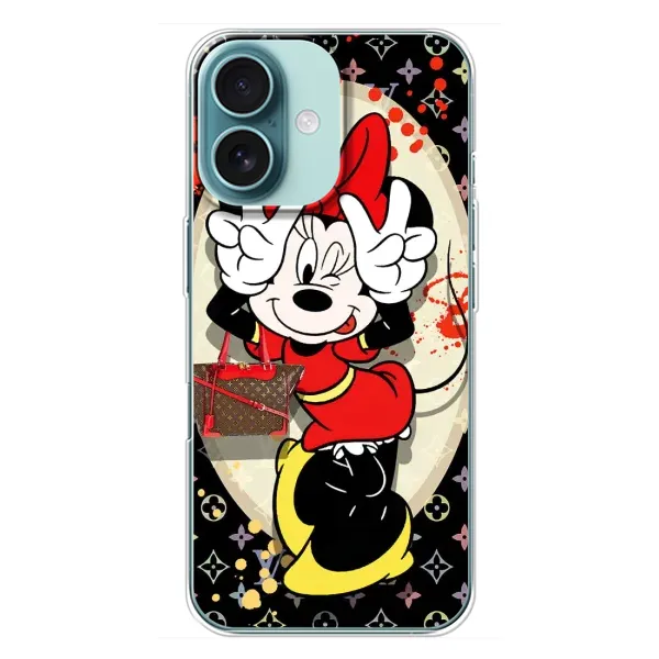 Чехол с принтом «Минни peace» для iPhone 16 Plus