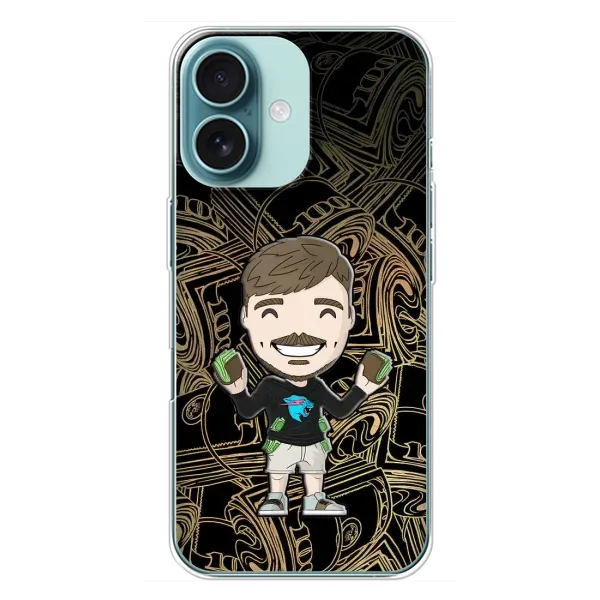 Чехол с принтом «Mister Beast» для iPhone 16 Plus