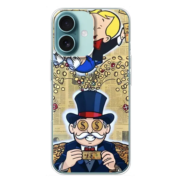 Чехол с принтом «Монополия Мен» для iPhone 16 Plus