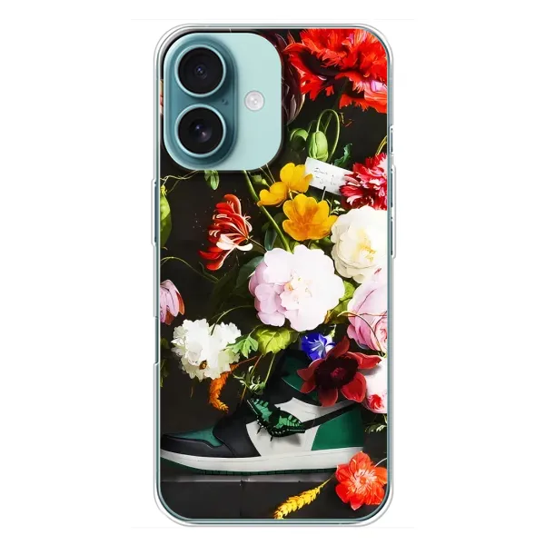 Чехол с принтом «Nike цветы» для iPhone 16 Plus