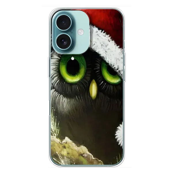Чехол с принтом «Новогодняя Сова» для iPhone 16 Plus Чехол с принтом «Новогодняя Сова» для iPhone 16 Plus