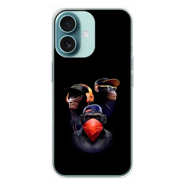 Чехол с принтом «Три обезьяны» для iPhone 16 Plus
