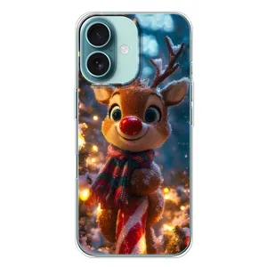 Яскравий чохол для iPhone 16 Plus з Зимові Оленята (Олень з шарфом)