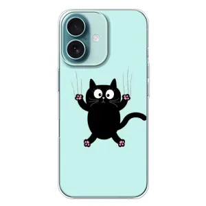 Чехол с принтом для iPhone 16 Plus (AlphaPrint) Модные коты (Падающий кот)