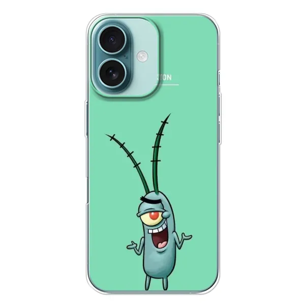 Чохол з принтом «Персонаж Планктон» для iPhone 16 Plus