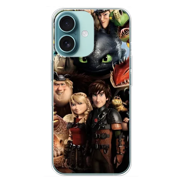 Чохол з принтом «Персонажі дракона» для iPhone 16 Plus
