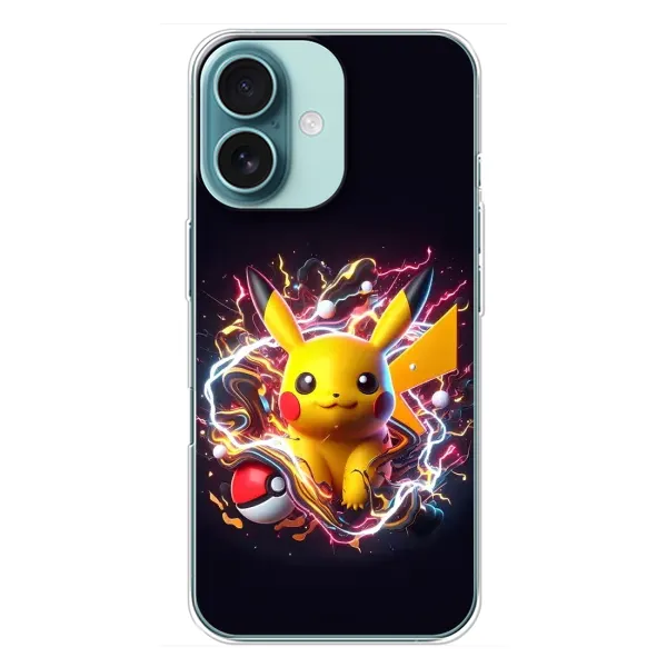 Чохол з принтом «Пікачу з м'ячем» для iPhone 16 Plus