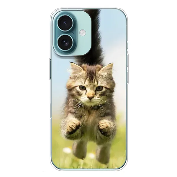 Чехол с принтом «Прыжок кота» для iPhone 16 Plus