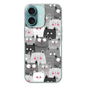 Чехлы с Котиками для iPhone 16 Plus (VPrint) (Рисованные котики)