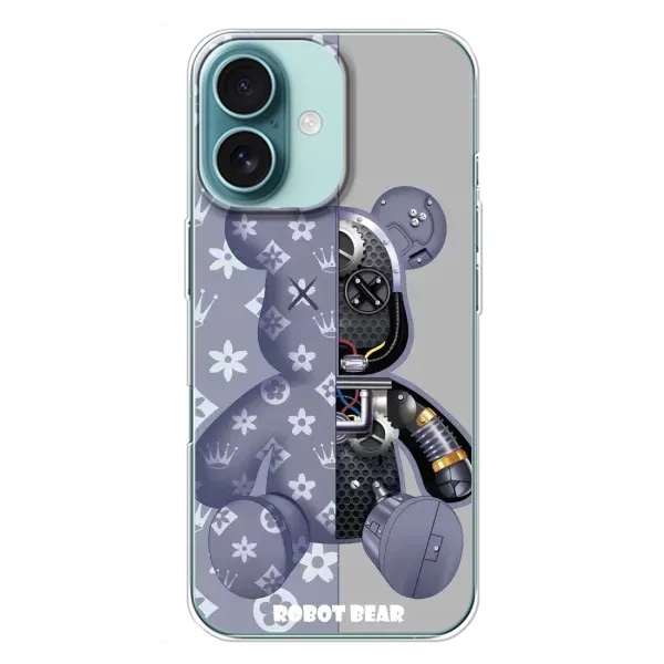 Чохол з принтом «Робот Медведик» для iPhone 16 Plus Чохол з принтом «Робот Медведик» для iPhone 16 Plus