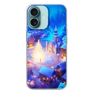 Рождественские Чехлы для iPhone 16 Plus (VPrint) (Рождественский город)