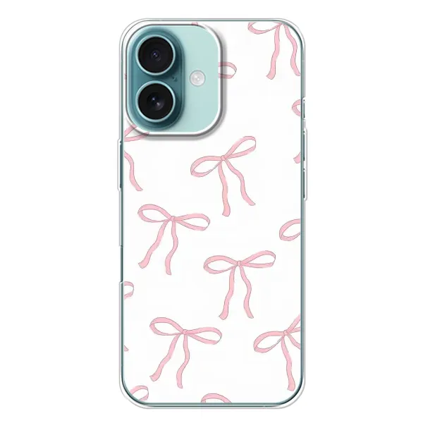 Чехол с принтом «Розовые бантики» для iPhone 16 Plus Чехол с принтом «Розовые бантики» для iPhone 16 Plus
