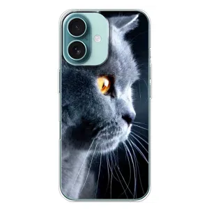 Чехлы с Котиками для iPhone 16 Plus (VPrint) (Серый Кот)