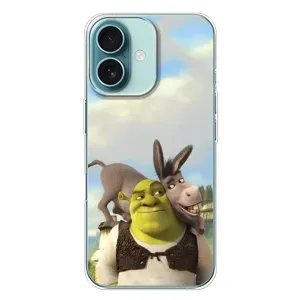 Чохол з мультфільмом Шрек на iPhone 16 Plus (Шрек та Осел)