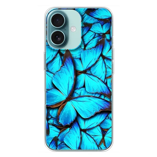 Чохол з принтом «Сині метелики» для iPhone 16 Plus Чохол з принтом «Сині метелики» для iPhone 16 Plus