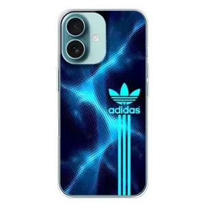 Чехлы Адидас для iPhone 16 Plus (AlphaPrint) (Синий Адидас)
