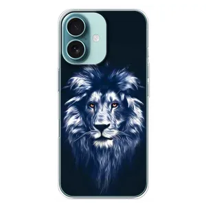 Чехол со Львом для iPhone 16 Plus (VPrint) (Синий Лев)