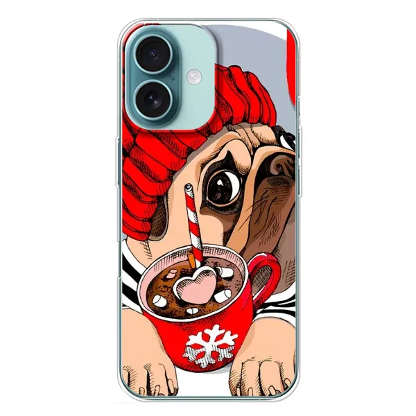 Чохол з принтом «Песик в шапці» для iPhone 16 Plus