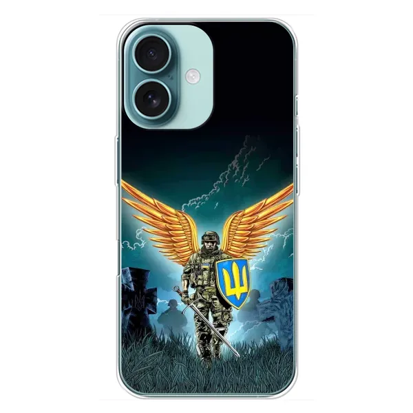 Чехол с принтом «Солдат ЗСУ» для iPhone 16 Plus Чехол с принтом «Солдат ЗСУ» для iPhone 16 Plus