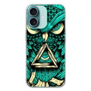 Чехол с птицами на iPhone 16 Plus (VPrint) (Сова с глазом)