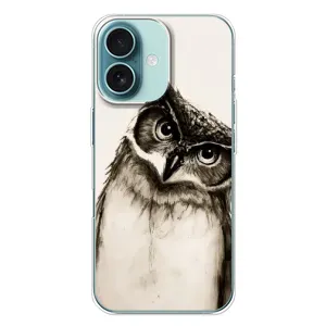 Чехол с птицами на iPhone 16 Plus (VPrint) (Сова)
