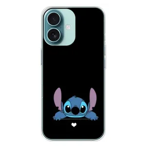 Чохол з принтом Стіч на iPhone 16 Plus (Стіч на чорному)