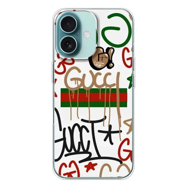 Чехол с принтом «Стиль GUUCI» для iPhone 16 Plus