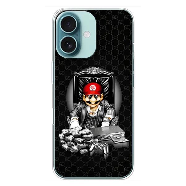 Чехол с принтом «Супер Марио» для iPhone 16 Plus