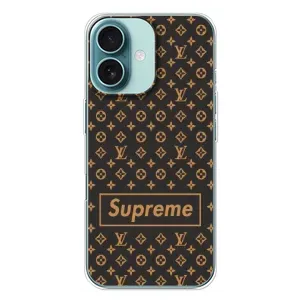 Чехол для iPhone 16 Plus с картинкой Supreme (AlphaPrint) (Supreme LV)