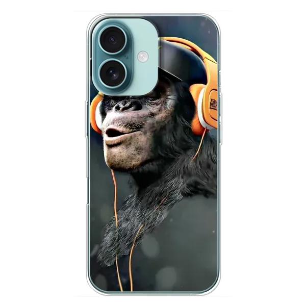 Чехол с принтом «В наушниках» для iPhone 16 Plus