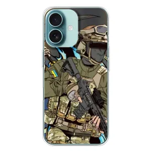 Чехлы с картинкой ЗСУ для iPhone 16 Plus (AlphaPrint) (Воин ВСУ)