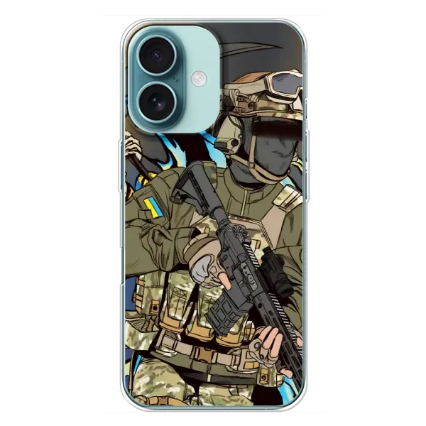 Чехол с принтом «Воин ВСУ» для iPhone 16 Plus Чехол с принтом «Воин ВСУ» для iPhone 16 Plus
