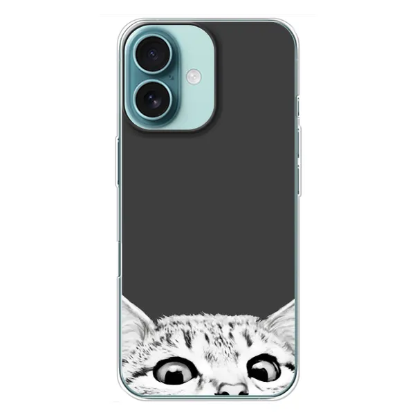 Чехол с принтом «Выглядывает кот» для iPhone 16 Plus