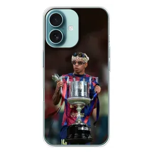 Чохол з футболістом Ламін Ямаль iPhone 16 Plus (Ямаль з кубком)